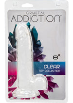 Load image into Gallery viewer, Crystal Addiction Dildo with Balls - Clear - 8in
