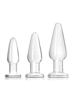 Load image into Gallery viewer, Crystal Premium Glass Trainer Kit Butt Plug - Clear - Set
