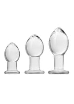 Load image into Gallery viewer, Crystal Premium Glass Trainer Kit Butt Plug - Clear - Set
