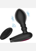 Load image into Gallery viewer, Decadence Pumped Silicone Expandable Butt Plug with Remote Control - Black
