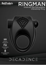 Load image into Gallery viewer, Decadence Ring Man Silicone Vibrating Cock Ring - Black