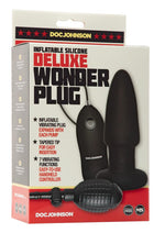 Load image into Gallery viewer, Deluxe Wonder Plug Inflatable Silicone Vibrating Butt Plug with Remote Control - Black
