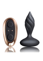 Load image into Gallery viewer, Desire Rechargeable Silicone Anal Plug with Remote Control - Black/Rose Gold
