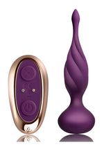 Load image into Gallery viewer, Discover Rechargeable Silicone Anal Vibrator with Remote Control - Purple/Rose Gold
