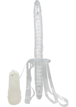 Load image into Gallery viewer, Double Fuk Vibrating Dildo Strap-On - Clear
