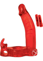 Load image into Gallery viewer, Double Penetrator Rabbit Vibrating Cock Ring - Red
