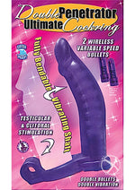 Load image into Gallery viewer, Double Penetrator Ultimate Cock Ring with Vibrating Dildo - Purple
