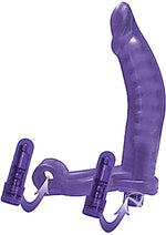 Load image into Gallery viewer, Double Penetrator Ultimate Cock Ring with Vibrating Dildo - Purple
