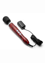 Load image into Gallery viewer, Doxy Die Cast Wand Plug-In Vibrating Body Massager - Black/Metal/Red/Rose Pattern
