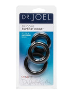 Load image into Gallery viewer, Dr. Joel Kaplan Silicone Support Rings Cock Ring - Black - 3 Piece Set
