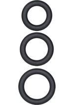 Load image into Gallery viewer, Dr. Joel Kaplan Silicone Support Rings Cock Ring - Black - 3 Piece Set
