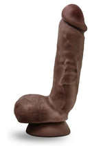 Load image into Gallery viewer, Dr. Skin Glide Self Lubricating Dildo with Balls - Chocolate - 8.5in
