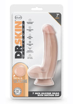 Load image into Gallery viewer, Dr. Skin Dr. Samuel Silicone Dildo with Balls and Suction Cup - Vanilla - 7in
