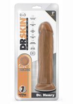 Load image into Gallery viewer, Dr. Skin Silicone Dr. Henry Dildo with Suction Cup - Caramel/Mocha - 9in
