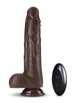 Load image into Gallery viewer, Dr. Skin Silicone Dr. Murphy Rechargeable Thrusting Dildo with Remote Control - Chocolate - 8in
