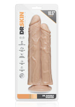 Load image into Gallery viewer, Dr. Skin Double Trouble Dual Penetrating Dildo with Suction Cup - Vanilla - 10.5in
