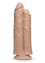 Load image into Gallery viewer, Dr. Skin Double Trouble Dual Penetrating Dildo with Suction Cup - Vanilla - 10.5in
