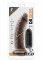 Load image into Gallery viewer, Dr. Skin Dr. Joe Vibrating Dildo with Remote Control - Chocolate - 8in
