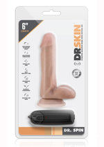 Load image into Gallery viewer, Dr. Skin Dr. Spin Gyrating Dildo with Suction Cup - Flesh/Vanilla - 6in
