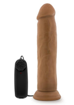 Load image into Gallery viewer, Dr. Skin Dr. Throb Vibrating Dildo with Remote Control - Brown/Mocha - 9.5in
