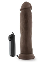 Load image into Gallery viewer, Dr. Skin Dr. Throb Vibrating Dildo with Remote Control - Chocolate - 9.5in
