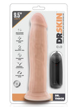 Load image into Gallery viewer, Dr. Skin Dr. Throb Vibrating Dildo with Remote Control - Flesh/Vanilla - 9.5in
