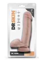 Load image into Gallery viewer, Dr. Skin Mr. Mark Dildo with Balls and Suction Cup - Vanilla - 7in
