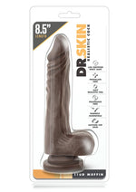 Load image into Gallery viewer, Dr. Skin Stud Muffin Dildo with Balls - Chocolate - 8.5in
