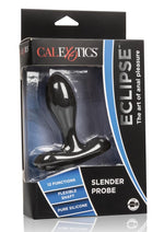 Load image into Gallery viewer, Eclipse Slender Probe Silicone USB Rechargeable Anal Plug Waterproof - Black - 3.75in
