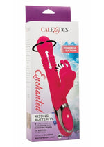 Load image into Gallery viewer, Enchanted Kissing Butterfly Rechargeable Silicone Thrusting and Rotating Vibrator with Clitoral Stimulator - Pink
