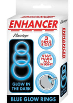 Load image into Gallery viewer, Enhancer Glow Rings Silicone Cockring - Blue/Glow In The Dark
