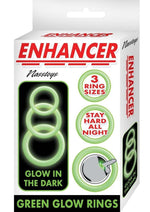 Load image into Gallery viewer, Enhancer Glow Rings Silicone Cockring - Glow In The Dark/Green

