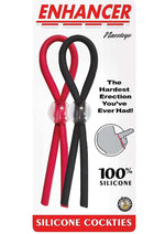 Load image into Gallery viewer, Enhancer Silicone Cockties - Black/Red

