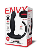 Load image into Gallery viewer, Envy Toys Remote Controlled Tapper Rechargeable Silicone P-Spot Vibrator and Dual Stamina Ring - Black
