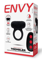 Load image into Gallery viewer, Envy Toys Trembler Remote Vibrating Rechargeable Silicone Stamina Ring - Black
