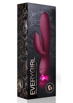 Load image into Gallery viewer, Every Girl Rechargeable Silicone Rabbit Vibrator - Burgundy
