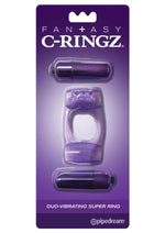 Load image into Gallery viewer, Fantasy C-Ringz Duo-Vibrating Super Cock Ring with Bullet - Purple
