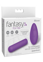 Load image into Gallery viewer, Fantasy For Her Silicone Rechargeable Remote Control Bullet - Purple