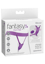 Load image into Gallery viewer, Fantasy For Her Ultimate Butterfly Silicone Strap-On with Remote Control - Purple
