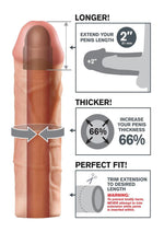 Load image into Gallery viewer, Fantasy X-Tensions Mega 2in Extension Sleeve - Flesh - 8in
