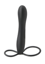 Load image into Gallery viewer, Fetish Fantasy Elite Double Trouble Silicone Male Strap-On Dildo Waterproof - Black - 6in
