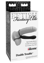 Load image into Gallery viewer, Fetish Fantasy Elite Double Trouble Silicone Male Strap-On Dildo Waterproof - Black - 6in
