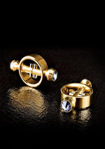 Load image into Gallery viewer, Fetish Fantasy Gold Magnetic Nipple Clamps - Gold/Metal
