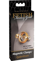 Load image into Gallery viewer, Fetish Fantasy Gold Magnetic Nipple Clamps - Gold/Metal
