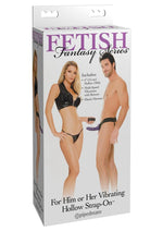 Load image into Gallery viewer, Fetish Fantasy Series For Him Or Her Vibrating Hollow Strap-On Dildo and Adjustable Harness with Remote Control - Purple - 6in
