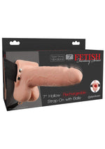 Load image into Gallery viewer, Fetish Fantasy Series Hollow Rechargeable Strap-On Dildo with Balls and Harness - Vanilla - 7in
