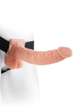 Load image into Gallery viewer, Fetish Fantasy Series Hollow Strap-On Dildo with Balls and Stretchy Harness - Flesh/Vanilla - 9in

