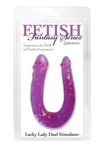 Load image into Gallery viewer, Fetish Fantasy Series Lucky Lady Dual Stimulator Dildo - Purple - 12in

