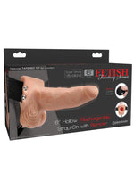 Load image into Gallery viewer, Fetish Fantasy Series Hollow Rechargeable Strap-On Dildo with Balls and Harness with Remote Control - Vanilla - 6in
