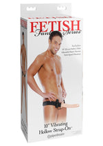 Load image into Gallery viewer, Fetish Fantasy Series Vibrating Hollow Strap-On - Flesh - 10in
